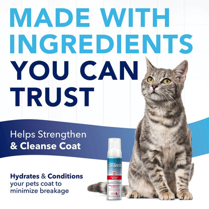 TropiClean OxyMed Hairball Remedy No Rinse Waterless Cat Shampoo, 7.4-fl oz bottle
