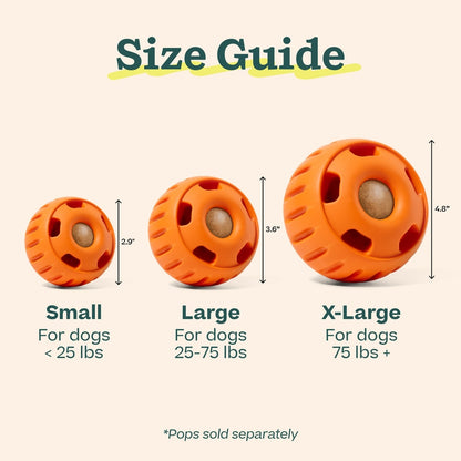 Woof Pupsicle Tough Chew Treat Dispensing Dog Toy, Pumpkin
