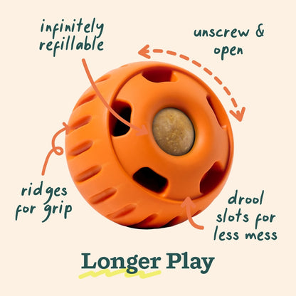 Woof Pupsicle Tough Chew Treat Dispensing Dog Toy, Pumpkin