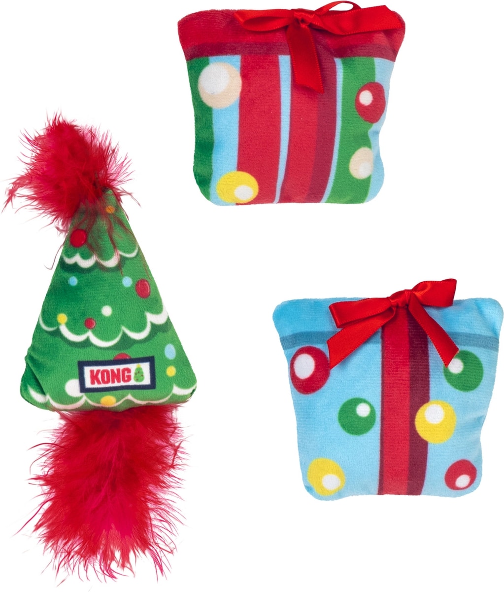 KONG Holiday Teaser Dual Plush Cat Toy with Catnip