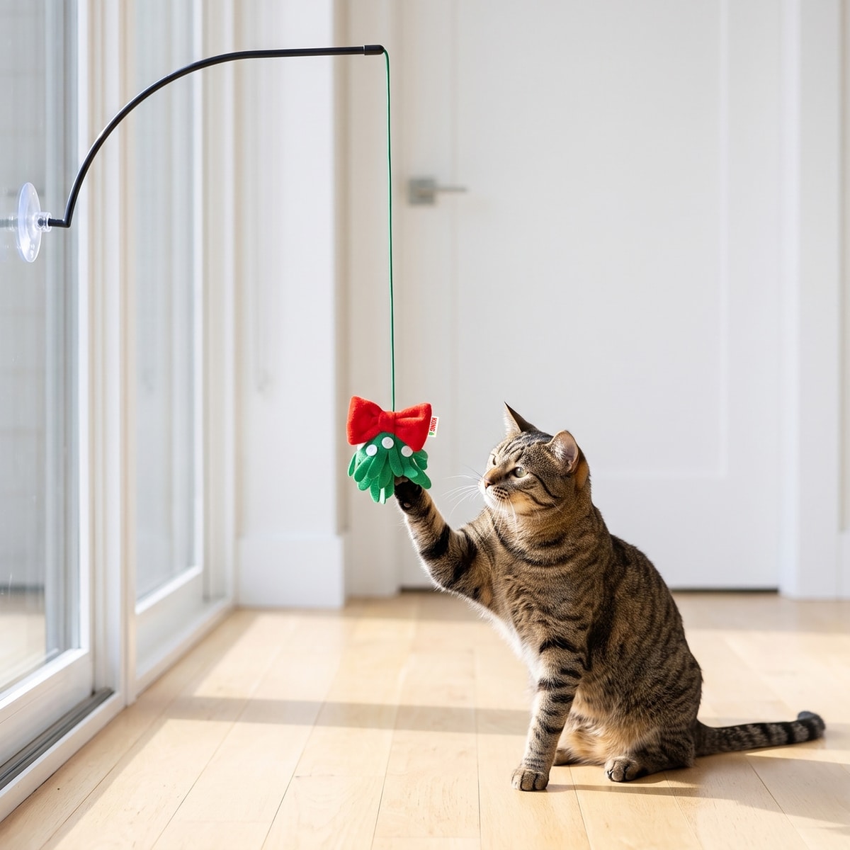 KONG Holiday Connects Window Mistletoe Wand Cat Toy with Catnip