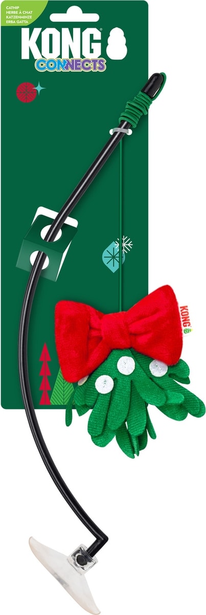 KONG Holiday Connects Window Mistletoe Wand Cat Toy with Catnip