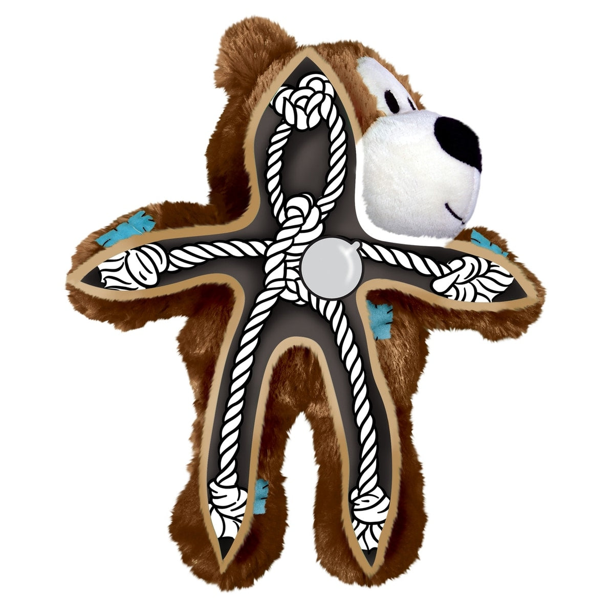 KONG Holiday Wild Knots Sweater Bear Squeaky Plush Dog Toy, Small/Medium