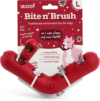 Woof Holiday Bite n' Brush for Dogs