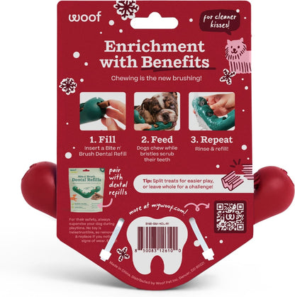 Woof Holiday Bite n' Brush for Dogs