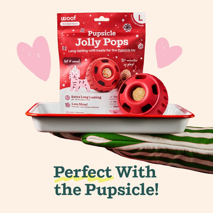 Woof Pupsicle Jingle Pops Refills Peanut Butter Grain-Free Lickable Dog Treats
