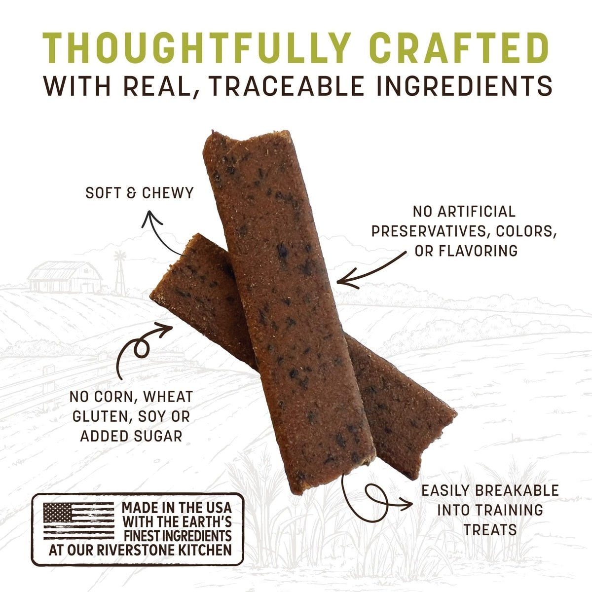 Earth Animal Wisdom Air-Dried From the Soil Recipe Premium Natural Insect-Based Jerky Strips Dog Treats
