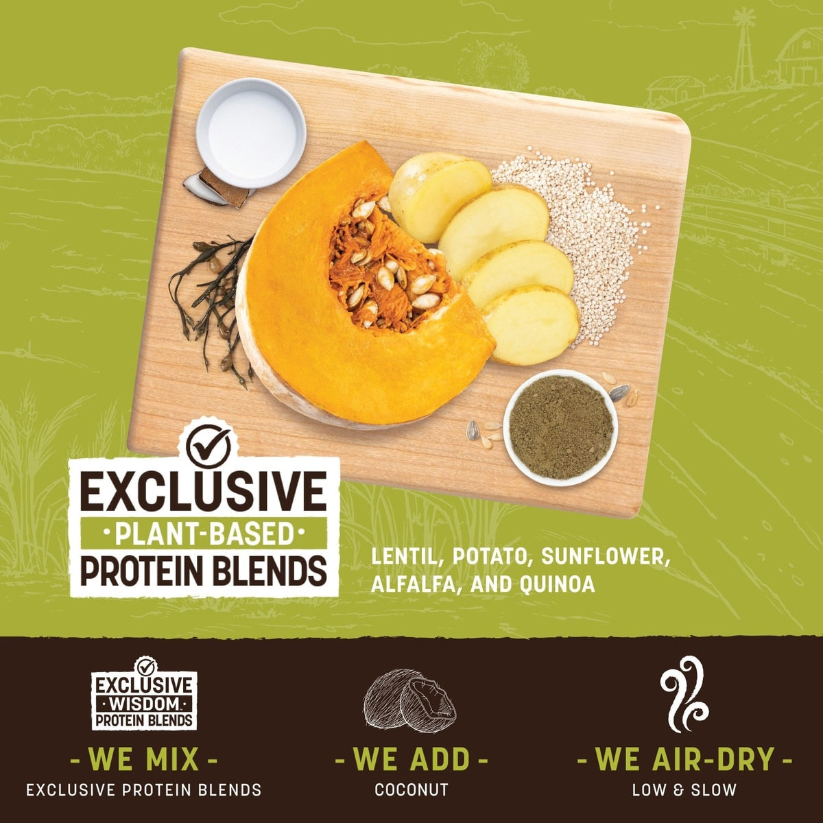 Earth Animal Wisdom Air-Dried From the Seed Recipe Premium Natural Plant-Based Jerky Strips Dog Treats