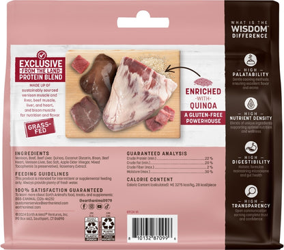 Earth Animal Wisdom Air-Dried From the Land Recipe with Venison, Beef, & Bison Premium Natural Jerky Strips Dog Treats