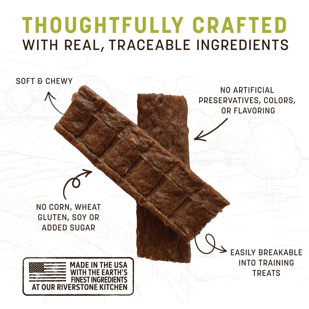 Earth Animal Wisdom Air-Dried From the Sea Recipe with Catfish, Clams, & Sardines Premium Natural Jerky Strips Dog Treats