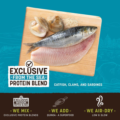 Earth Animal Wisdom Air-Dried From the Sea Recipe with Catfish, Clams, & Sardines Premium Natural Jerky Strips Dog Treats