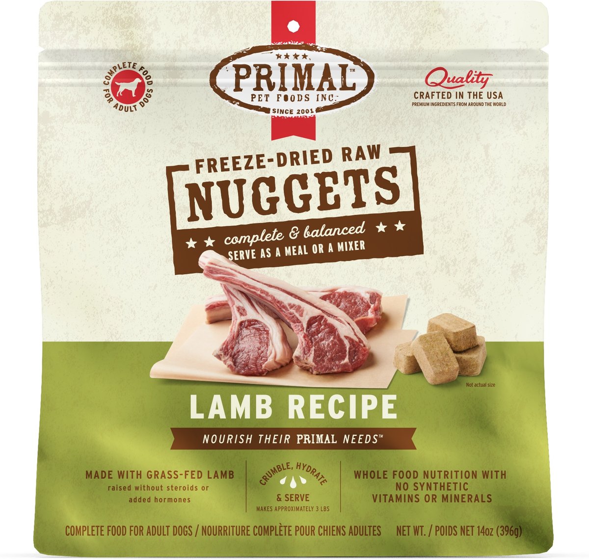 Primal Lamb Formula Nuggets Raw Freeze-Dried Dog Food