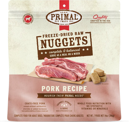 Primal Pork Formula Nuggets Raw Freeze-Dried Dog Food