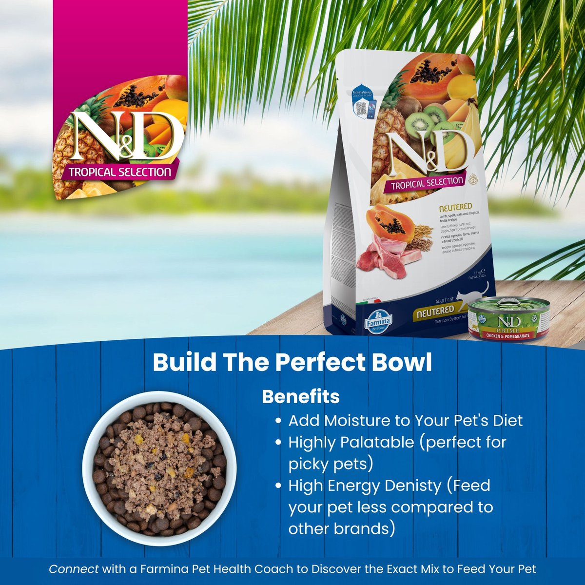 Farmina N&D Tropical Selection Chicken Neutered Dry Cat Food