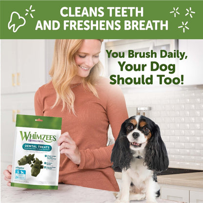 WHIMZEES by Wellness Alligator Dental Chews Natural Grain-Free Dental Dog Treats, Small