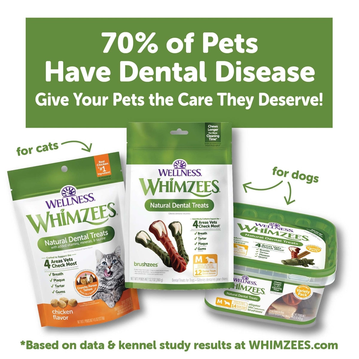 WHIMZEES by Wellness Alligator Dental Chews Natural Grain-Free Dental Dog Treats, Small
