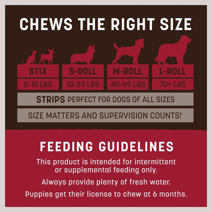 Earth Animal No-Hide Stix Beef Recipe Rawhide Alternative Chew Dog & Cat Treat Sticks