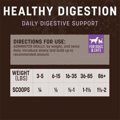 Earth Animal Apothecary Healthy Digestion Digestive Nutritional Probiotic Powder Supplement for Dogs & Cats