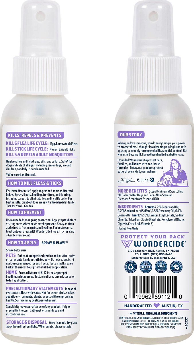 Wondercide Natural Flea & Tick Spray for Pets + Home, Rosemary