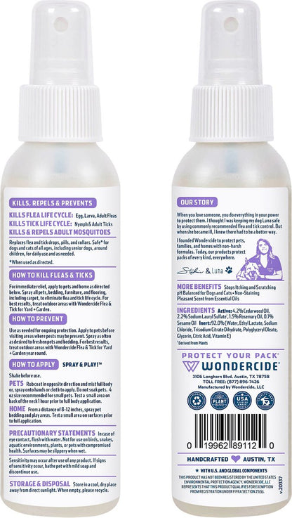 Wondercide Natural Flea & Tick Spray for Pets + Home, Rosemary