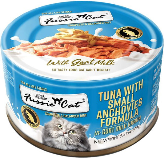 Fussie Cat Premium Tuna with Small Anchovies in Goat Milk Canned Food