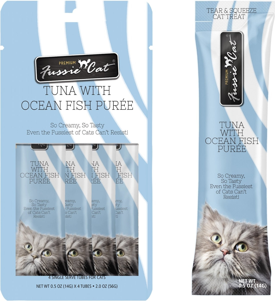 Fussie Cat Tuna with Ocean Fish Puree Lickable Cat Treats