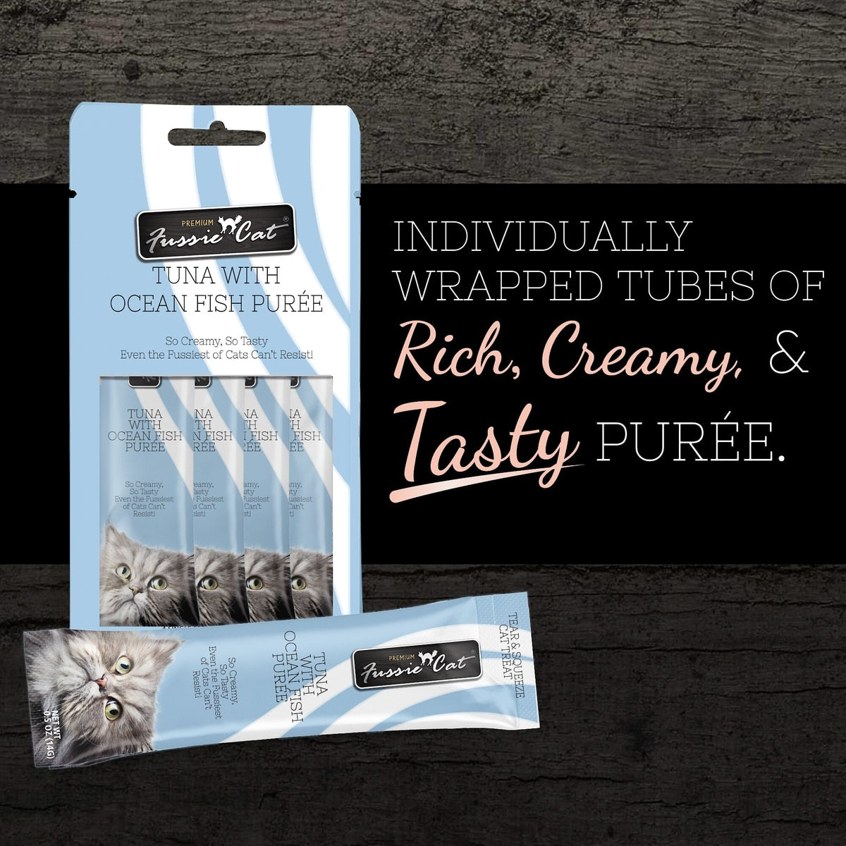 Fussie Cat Tuna with Ocean Fish Puree Lickable Cat Treats