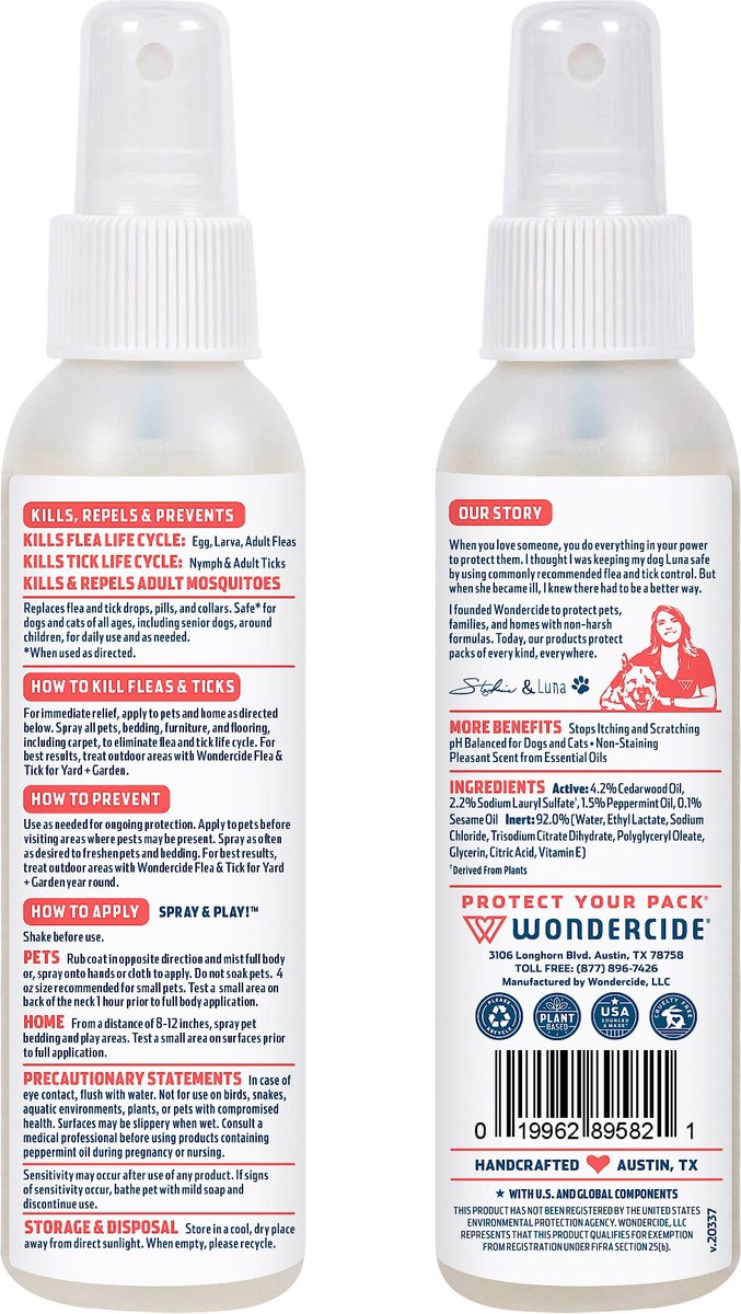 Wondercide Peppermint and Essential Oils Home, Flea and Tick Spray for Dogs and Cats
