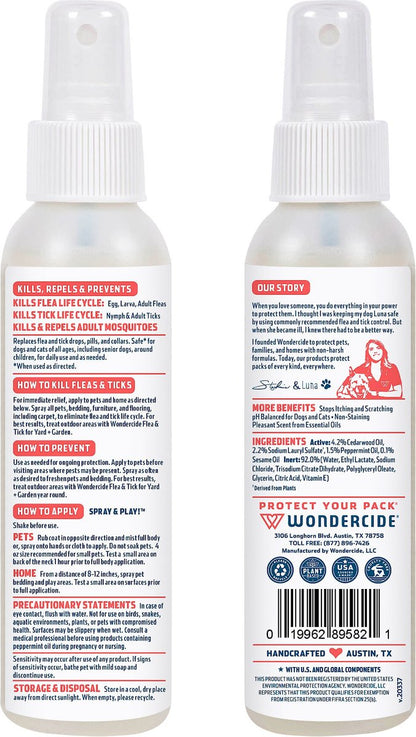 Wondercide Peppermint and Essential Oils Home, Flea and Tick Spray for Dogs and Cats