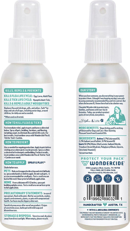 Wondercide Natural Flea & Tick Spray for Pets + Home, Cedarwood