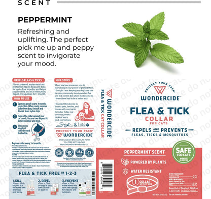 Wondercide Natural Flea, Tick & Mosquito Repellent Cat Collar, Peppermint