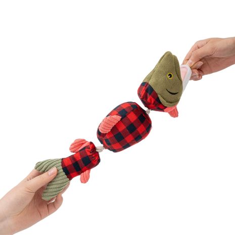 Tall Tails Holiday Jointed Shake Play Salmon Dog Toy