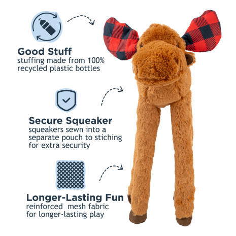 Tall Tails Moose Rope Body Dog Toy