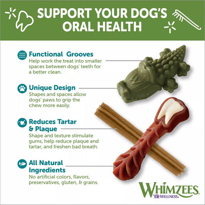 WHIMZEES Dog Variety Pail Natural Grain-Free Dental Dog Treats, Large